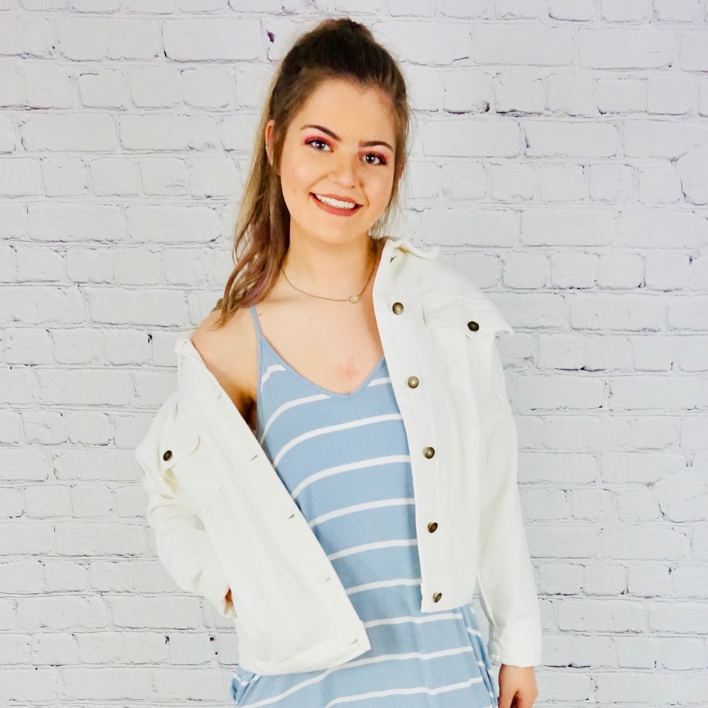 Oversized White Denim Jacket